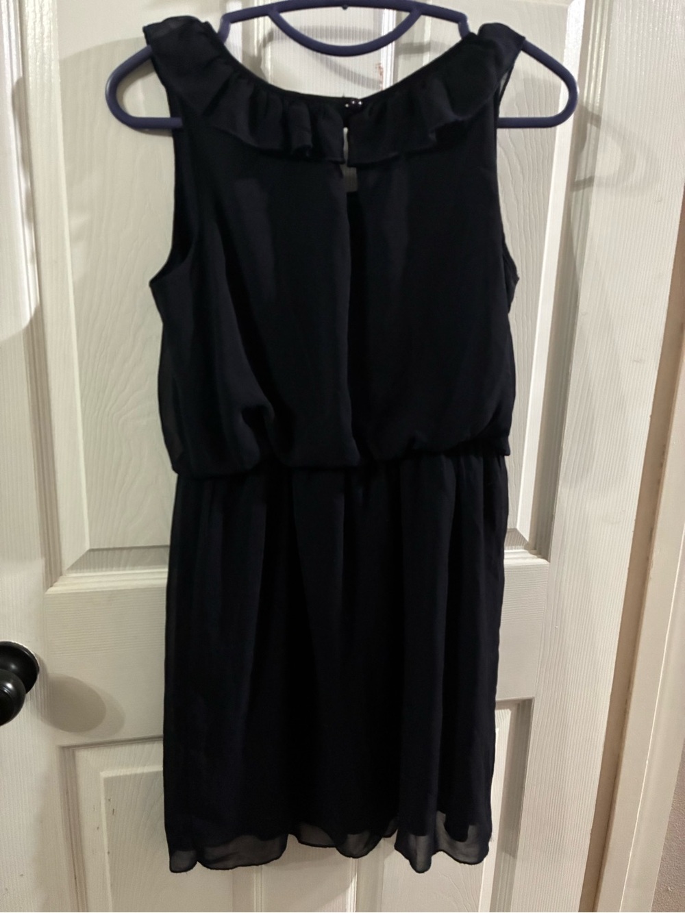 Sweet Storm Women’s Medium Navy Ruffle Dress - Picture 5 of 6